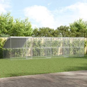 Kippenhok Zilver 800 x 200 x 198.5 cm Gegalvaniseerd staal