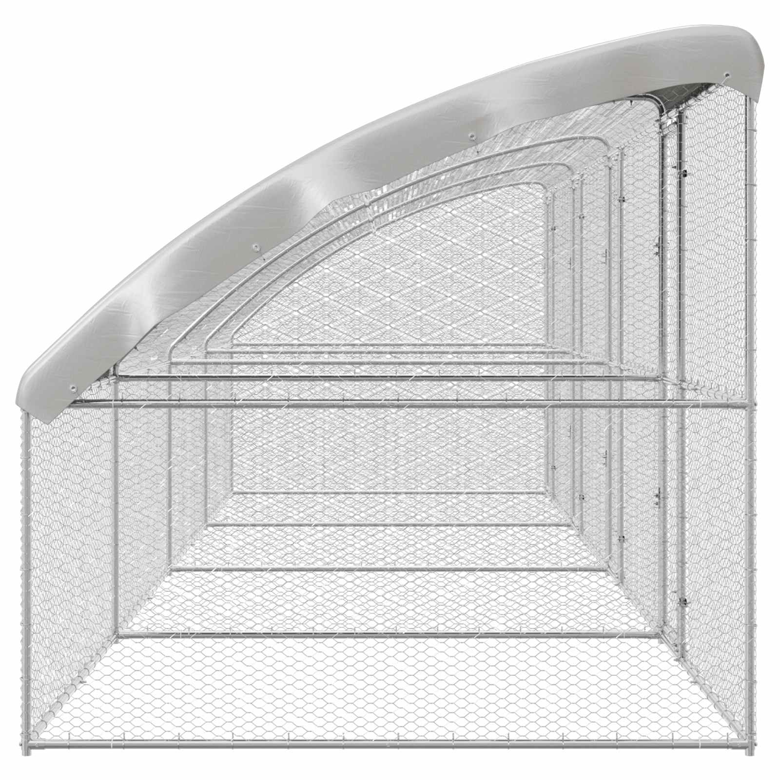 Kippenhok Zilver 800 x 200 x 198.5 cm Gegalvaniseerd staal - Afbeelding 5