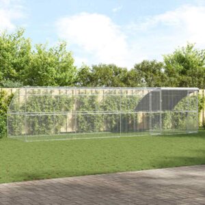 Kippenhok Zilver 800 x 200 x 198.5 cm Gegalvaniseerd staal