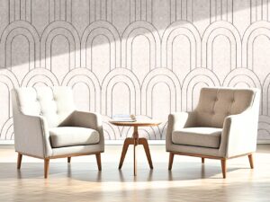 OPPIO Viltpaneel Beige - BAROK - 280x60 cm - Brandvertragend & Geluiddempend