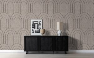 OPPIO Viltpaneel TAUPE - BAROK - 280x60 cm - Brandvertragend & Geluiddempend