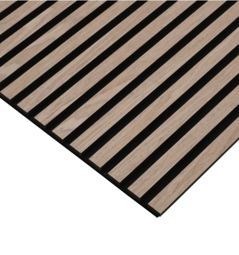 Lattenwand Silentless Vergrijsd Walnoot 260 x 52,6 cm - akoestische wand panelen met Vilt - Afbeelding 2